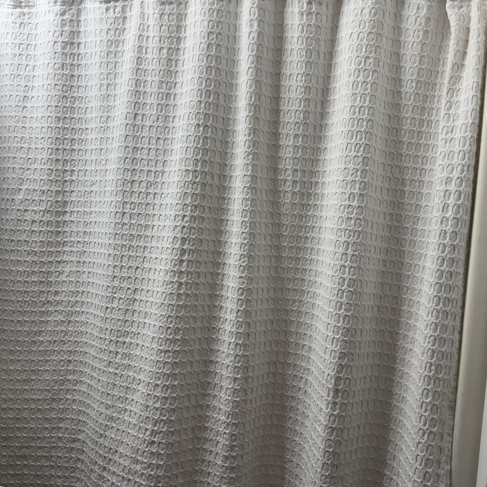 Classic White Textured Shower Curtain